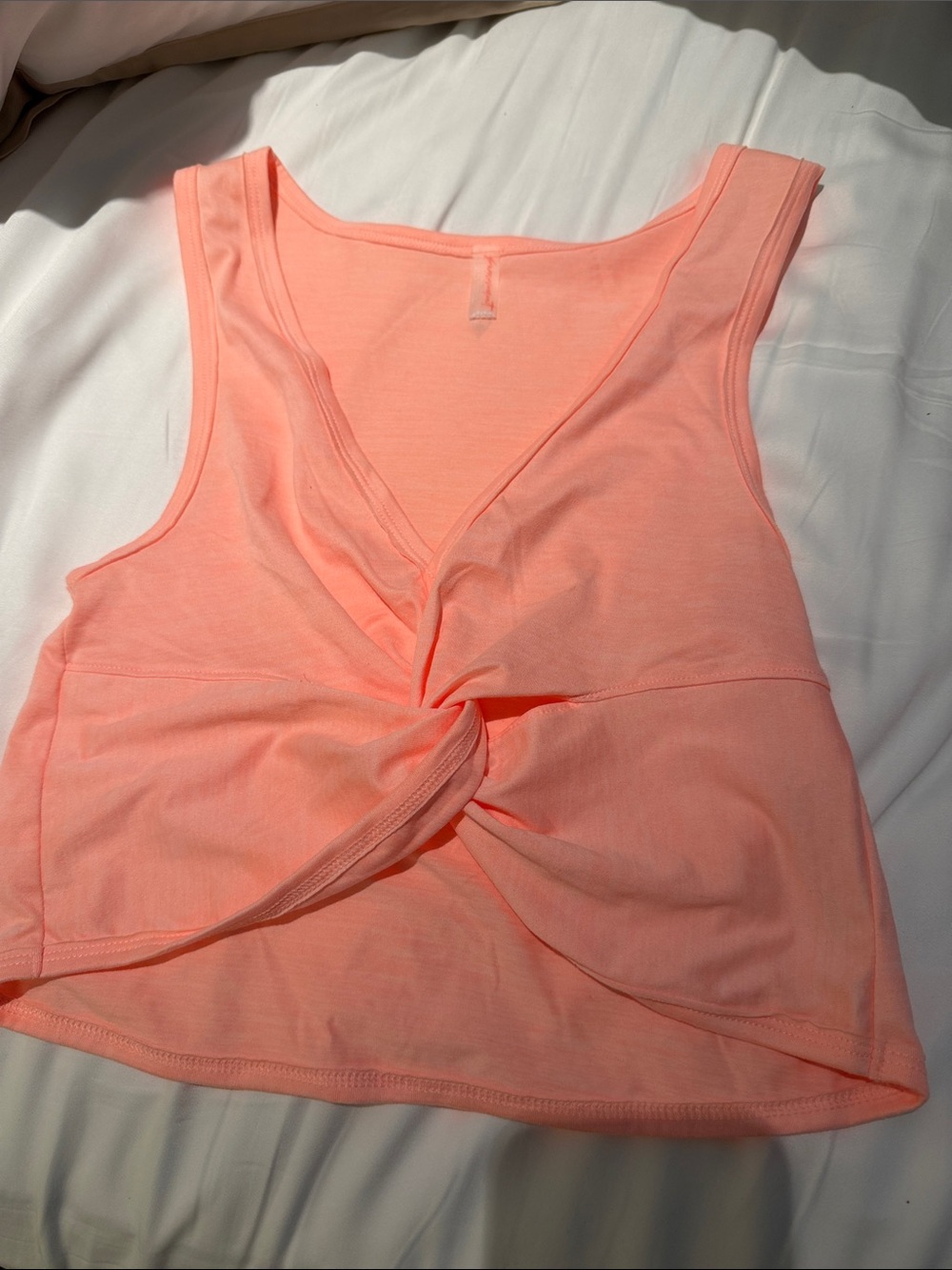 Free People Movement Women's Twist-Front Tank Top - Coral Pink medium EUC